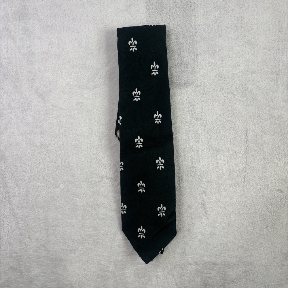 VTG 60s 70s Cohn & Stern Chicago By Damon Fleur De Lis Green Tie Green